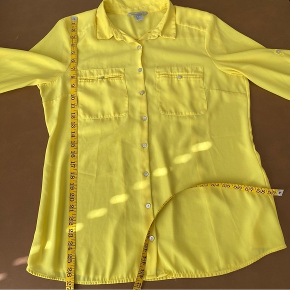 H&M Yellow 3/4 Sleeve Blouse Size 14 - Picture 14 of 14